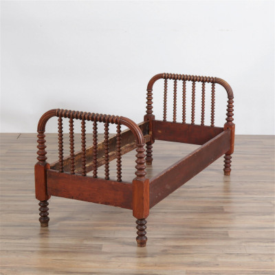 Image for Lot American Bobbin-Turned Cherry Child's Bed, 19th C.