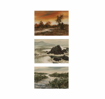 Claude Croney - Group, three (3) river scenes