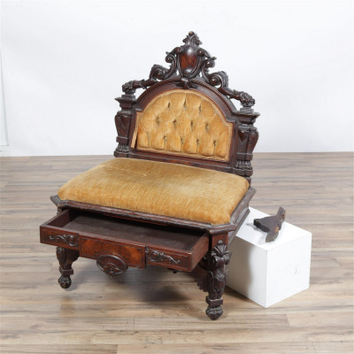 Image for Lot American Baroque Revival Hall Chair, 19th C.