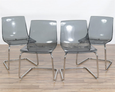 Image for Lot 4 Carl Ojerstam Lucite & Chrome Chairs