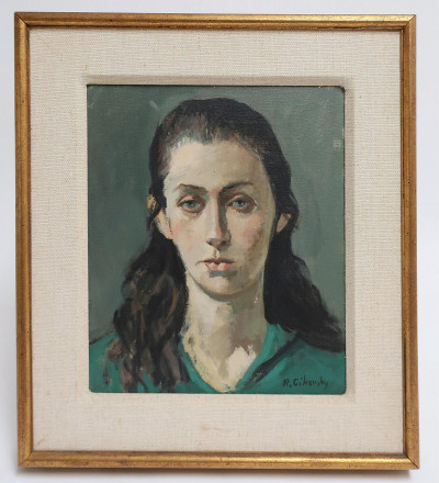 Image for Lot Nicolai Cikovsky - Young Woman In Green Top O/C