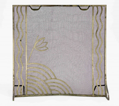 Image for Lot Art Deco Metal Fire Screen
