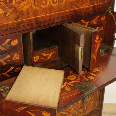 Image 5 of lot 19th C. Dutch Marquetry Tall Chest
