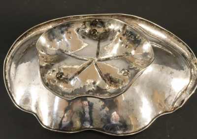 Image 8 of lot 20th C Italian Scallop Form Silver Platter