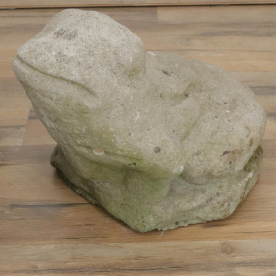 Image 2 of lot 3 Cast Cement Frogs Rooster  Dog
