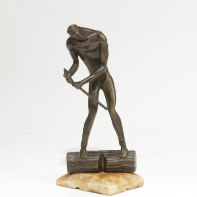 Image for Lot Art Deco Bronze of a Man Unsigned