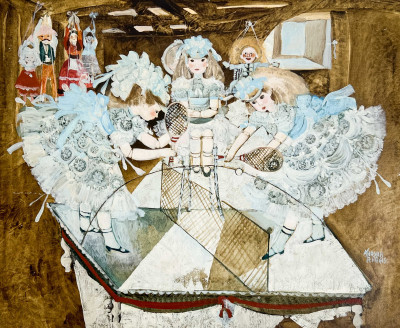 Image for Lot Maryan Ribas Sicilia - Marionettes Playing Table Tennis