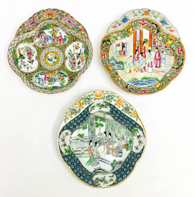 Three Chinese Export Porcelain Dishes