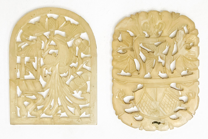 Two Chinese Jade or Hardstone Carved Plaques