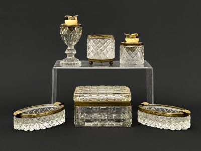 Image for Lot Baccarat and Other French Crystal and Gilt Metal Table Accessories, 6 Pcs.