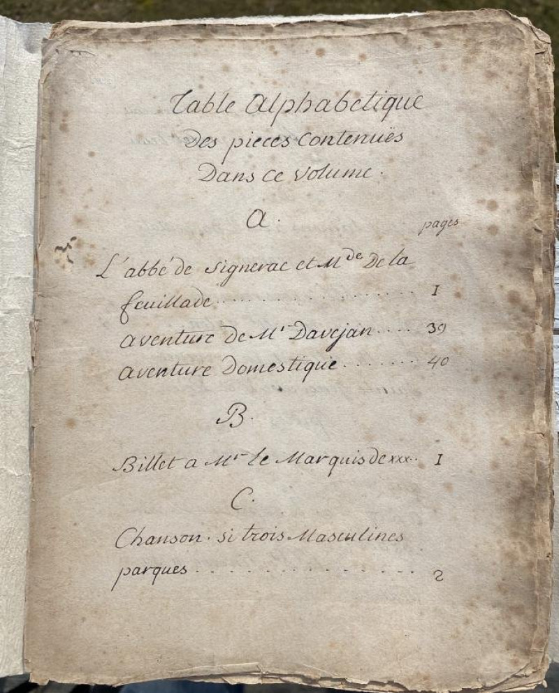 Image 1 of lot 18th-cent. manuscript 70 poems Voltaire & others