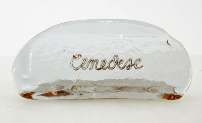 Image for Lot Cendese Glass Display Sign