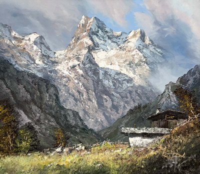 Image for Lot Herbert August Uerpmann - Untitled (Mountain Scene)