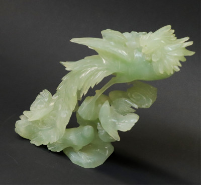 Image for Lot Chinese Carved Green Jadeite Phoenix