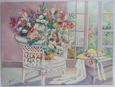 Image for Lot L. Roussell, Floral Bouquet/Sun Room, O/C