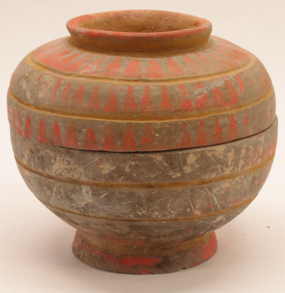 Image for Lot Han Dynasty Terracotta Lidded Vessel