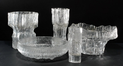 Image for Lot Tapio Wirkkala - Five Iceberg Glass Vessels