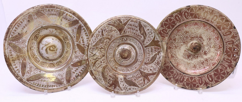 Image 1 of lot 3 Hispano Moresque Lustreware Chargers 17th C