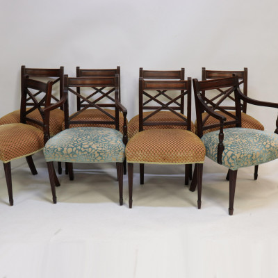Attrib. Duncan Phyfe Mahogany Carved Dining Chairs