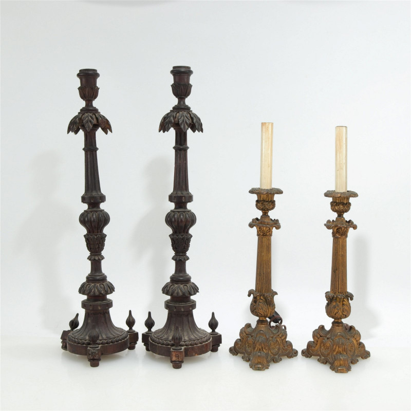 Image 1 of lot 2 Pairs Classical Candlesticks