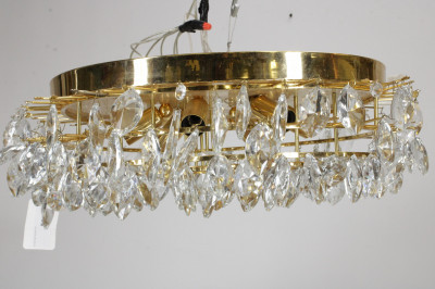 Image for Lot Lobmeyr Cut Crystal  Brass Chandelier