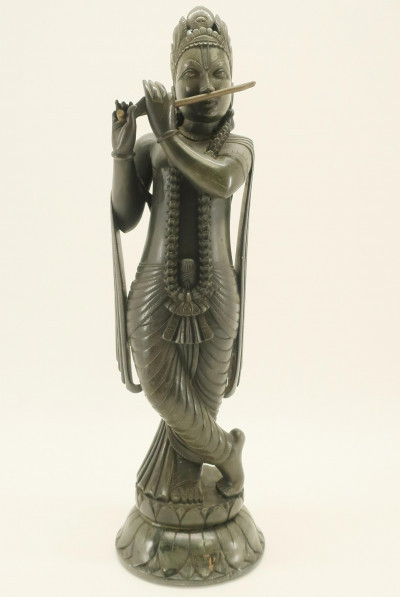 Image for Lot Carved Musician of India Stone Sculpture