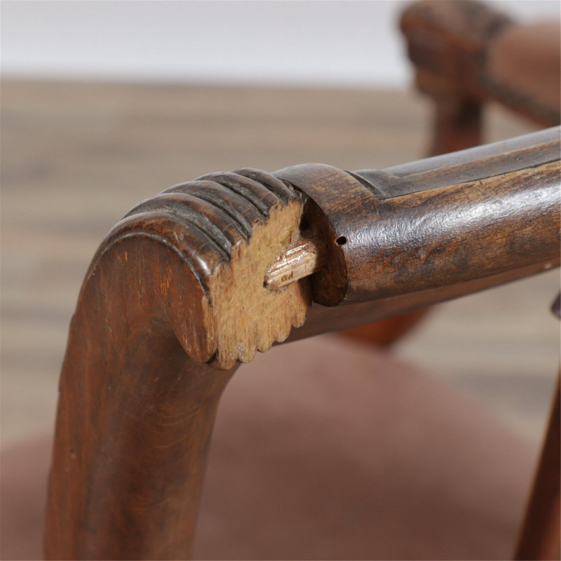 Image 3 of lot 19th C. Carved Wood & Upholstered Cane Chairs