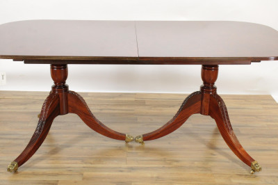 Image for Lot Georgian Style Plum Pudding Mahogany Dining Table