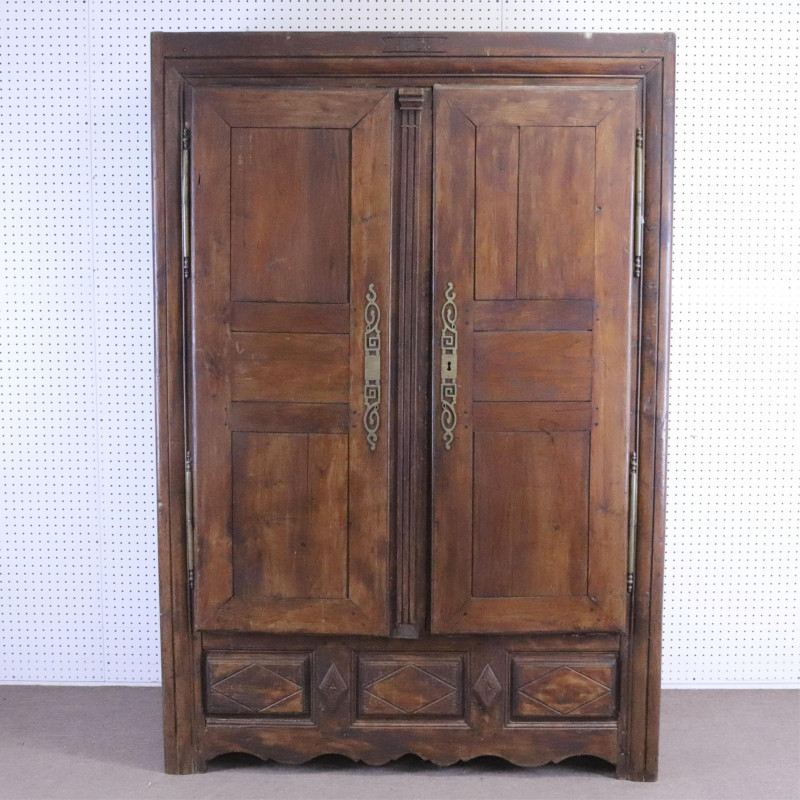 Image 1 of lot 19th C French Provincial Armoire/Linen Press