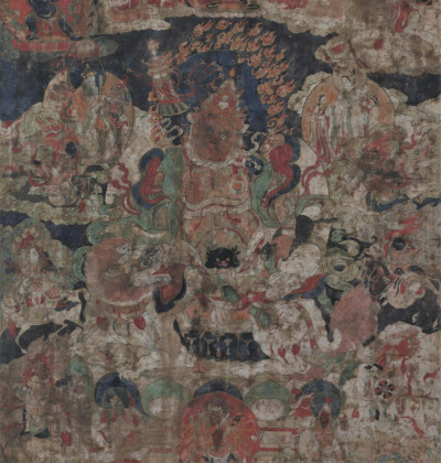 Image for Lot Tibetan Thangka of Heavenly King 18th/19th C