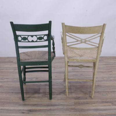 Image 8 of lot 3 Matched Painted Hitchcock Style Chairs