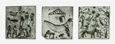 Title Unknown Artist - 3 Small Plaques Depicting Biblical Scenes / Artist