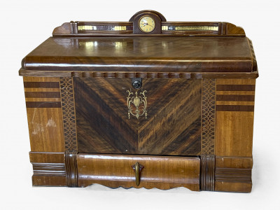 Image for Lot Art Deco Inlaid Mixed Wood Chest