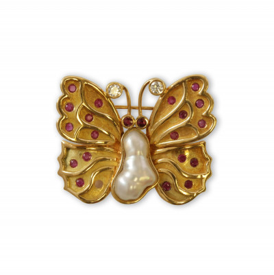 Image for Lot 18K Butterfly Pin