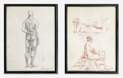 Image for Lot John Drummond - Pair of 2 figure studies