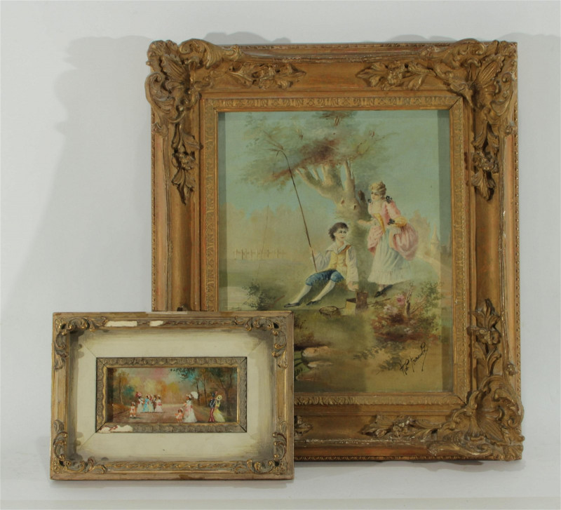 Image 1 of lot 2 French Style Paintings