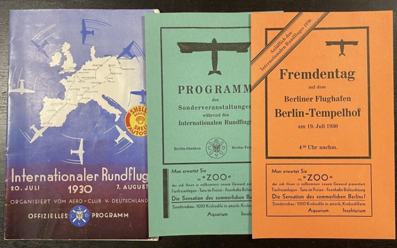 Image 2 of lot 1930 German AERO-CLUB Program Book & Ephemera