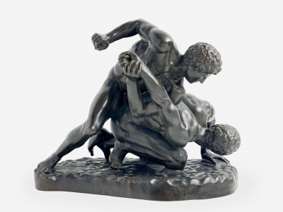 Italian Bronze Group of the Wrestlers, after the antique