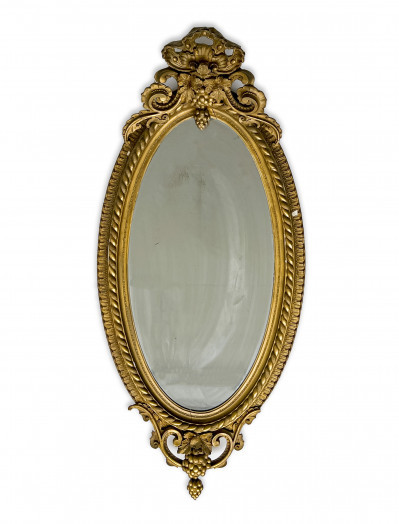 Image for Lot Large Oval Giltwood Mirror