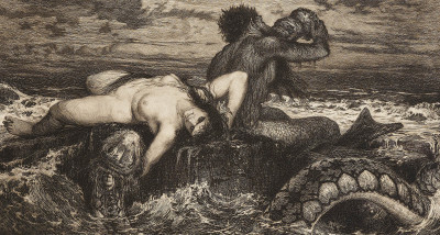 Józef Hecht - 'Idylle Sur Mer' after Arnold Böcklin
