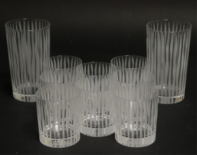 Image for Lot 10 Salviati Etched Glass Cups