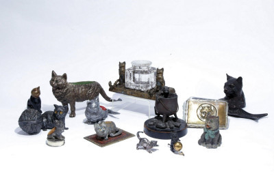 Image for Lot Collection of Various Metals & Bronze Cats