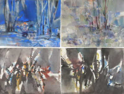 Image for Lot Pawel Kontny  Abstract Watercolors (4)