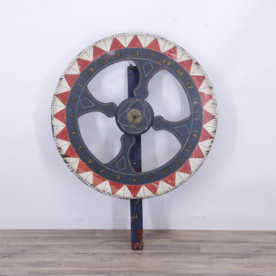 Image for Lot Carnival Wheel of Chance, double sided, 20th C.