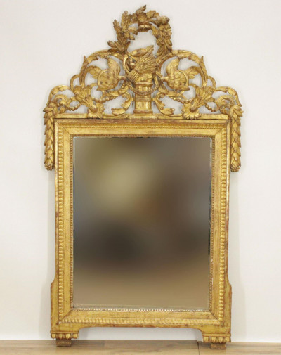 Image for Lot Louis XVI Giltwood Mirror 18th C