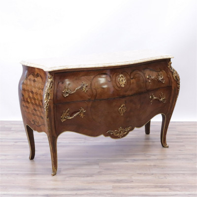 Image for Lot Louis XV Style Tulipwood Commode