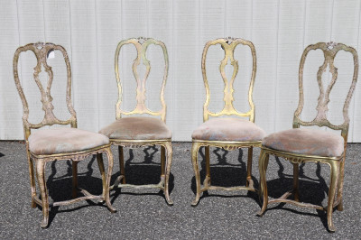 Image for Lot 4 Queen Anne Style Gold Aluminum Chairs