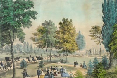 Image for Lot Currier  Ives  Central Park The Drive litho