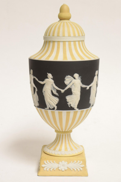 Image for Lot Wedgwood 3-Color Jasper Dip &apos;Dancing Hours&apos; Vase