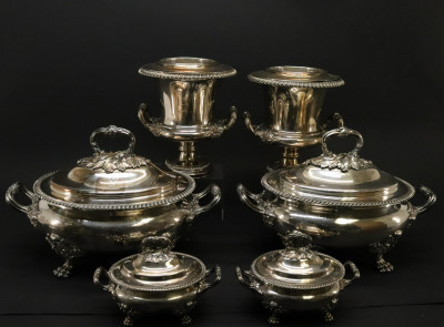 Image for Lot Sheffield Silverplate Serving Pieces